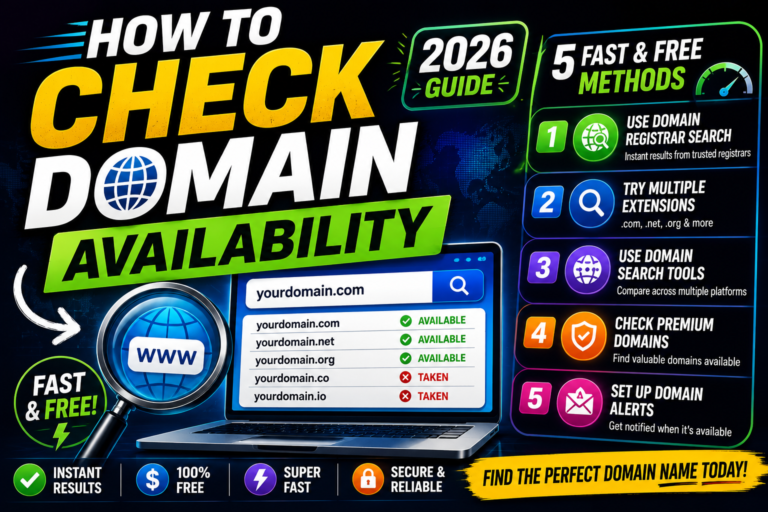How to Check Domain Availability: 5 Fast & Free Methods (2026 Guide)