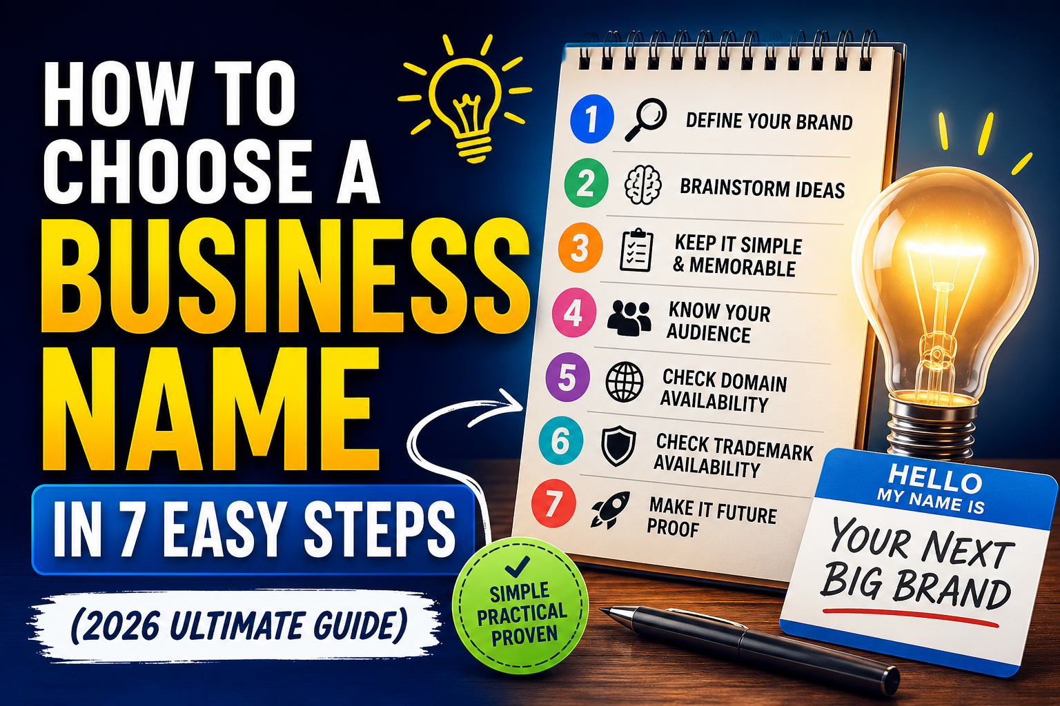 How to Choose a Business Name in 7 Easy Steps (2026 Ultimate Guide)