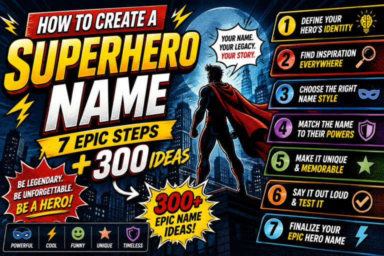 How to Create a Superhero Name: 7 Epic Steps + 300 Ideas